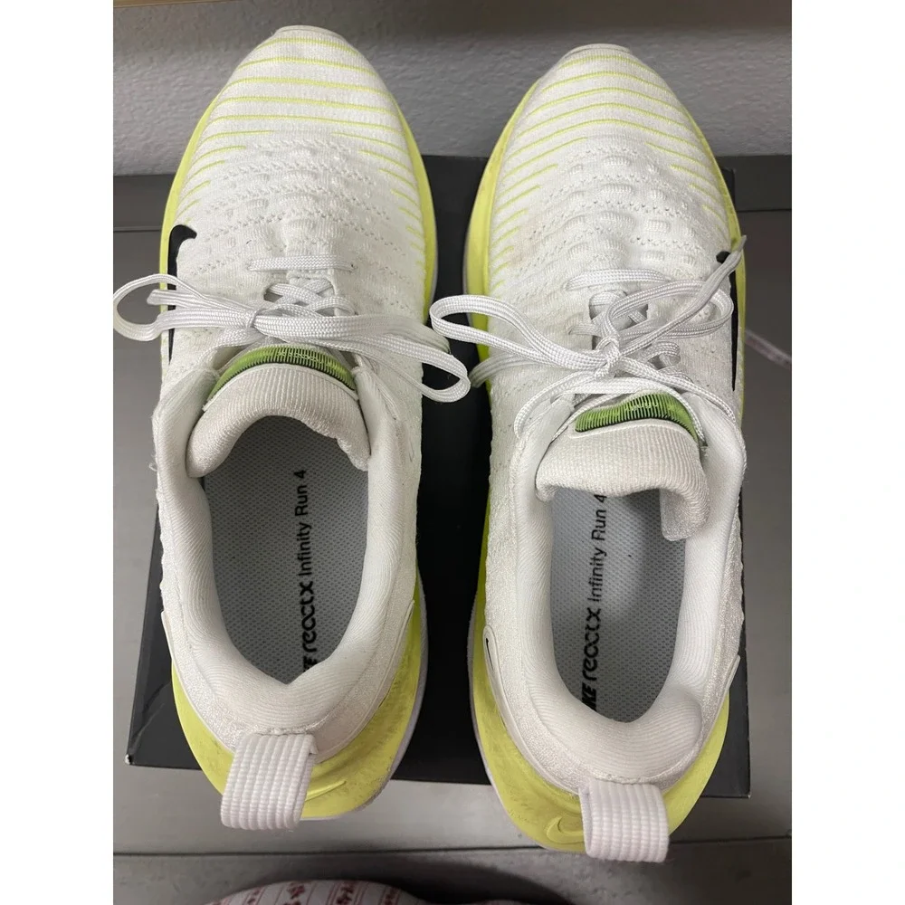 Nike ReactX Infinity Run 4 Mens White Volt Yellow Running Shoes DR2665-101 (10)
